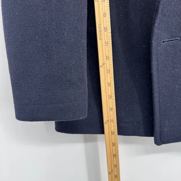 J.Crew Bayswater Peacoat Men S  Blue 100% Wool Stadium Double Breasted Preppy - Picture 6 of 12